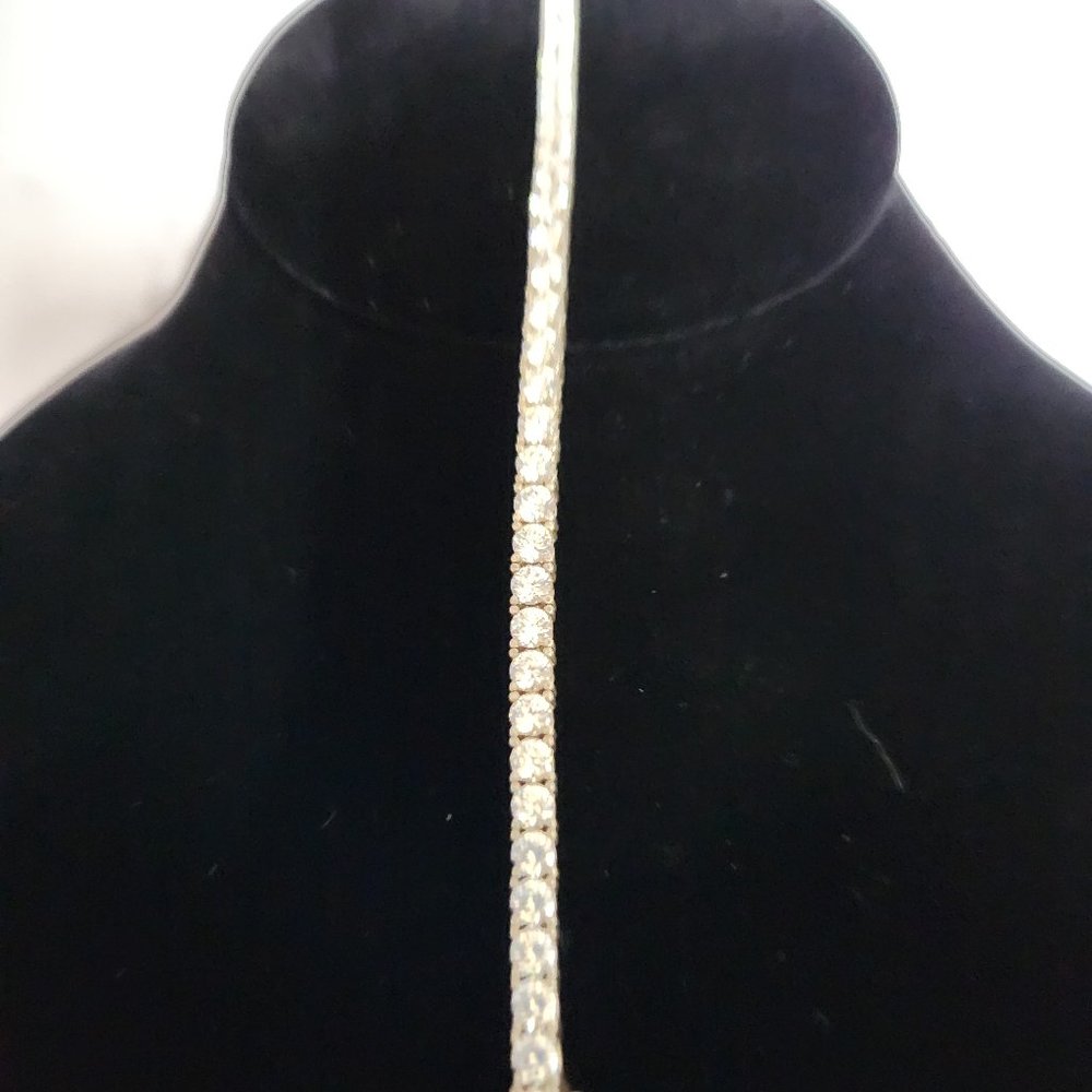 Zircon Set in Sterling Silver Tennis Bracelet 7.5" - 48
